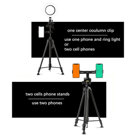 Retractable, Height-Adjustable Single-Camera Tripod Stand for Mobile Phone Live Streaming