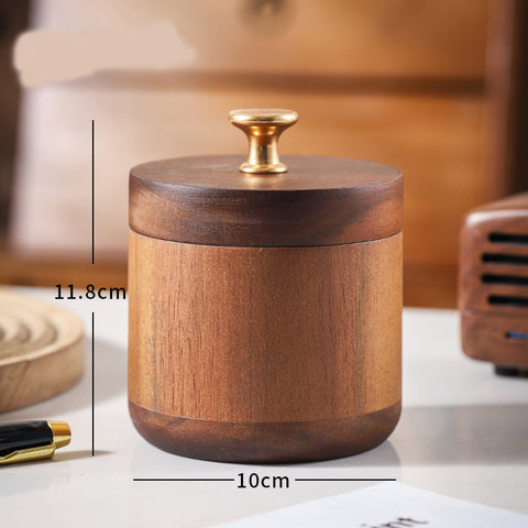 Solid Wood Wind Proof Ashtray With Cover