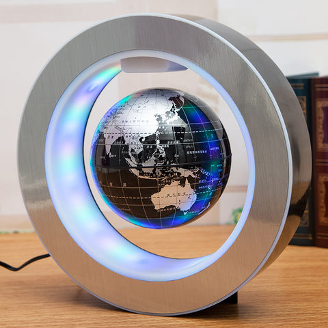 Floating Globe with LED World Map, Magnetic Levitation
