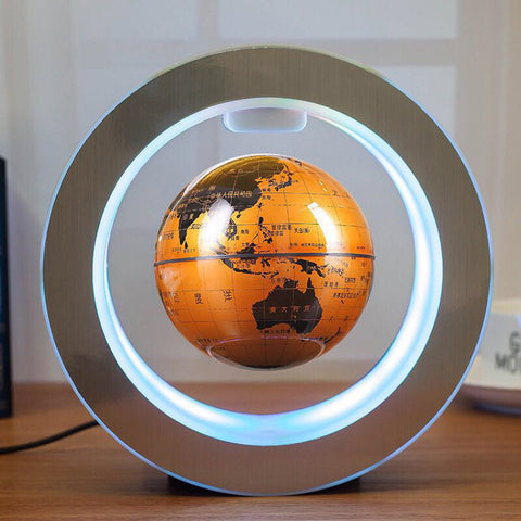 Floating Globe with LED World Map, Magnetic Levitation