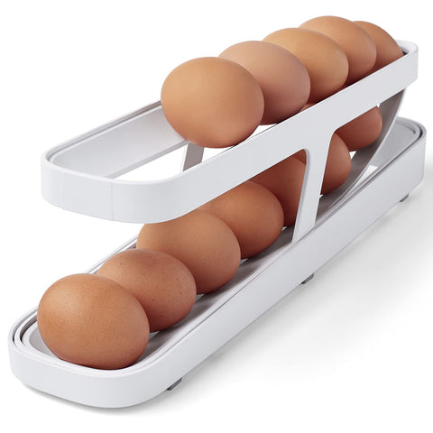 Roll-Down Egg Rack: Neat Storage Solution